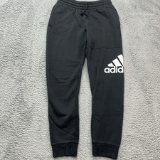 Adidas Essentials Fleece Tapered Cuff Big Logo Pants Mens M Black Sweatpants