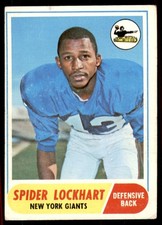 1968 TOPPS SPIDER LOCKHART NEW YORK GIANTS #83 VG/EX
