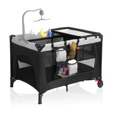 Pack n Play,Baby Bassinet,Playpen,Crib, Diaper Changer,Black