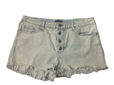 Wild Fable Women's 14 Stretch Denim Jean Shorts Cut Offs Exposed Button Fly