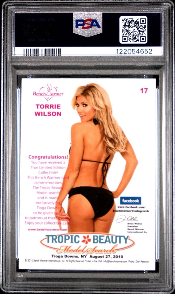 2010 Bench Warmer Tropic Beauty #17 Torrie Wilson PSA 9 MINT POP 1 NONE HIGHER - Image 2 of 3