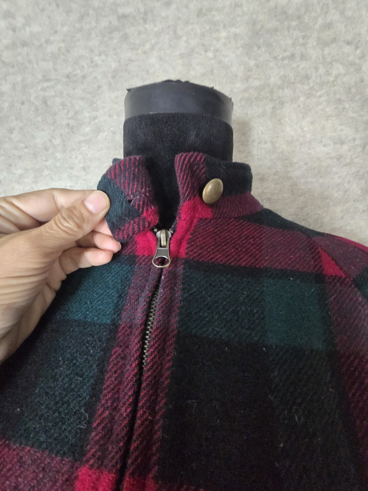 Pendleton 100% Wool Flannel Bomber Jacket Red Bla… - image 4