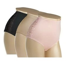 Breezies Solid Lace Fashion Color 3pr Full Cut Panty Set UltimAir A04366 Sz 7