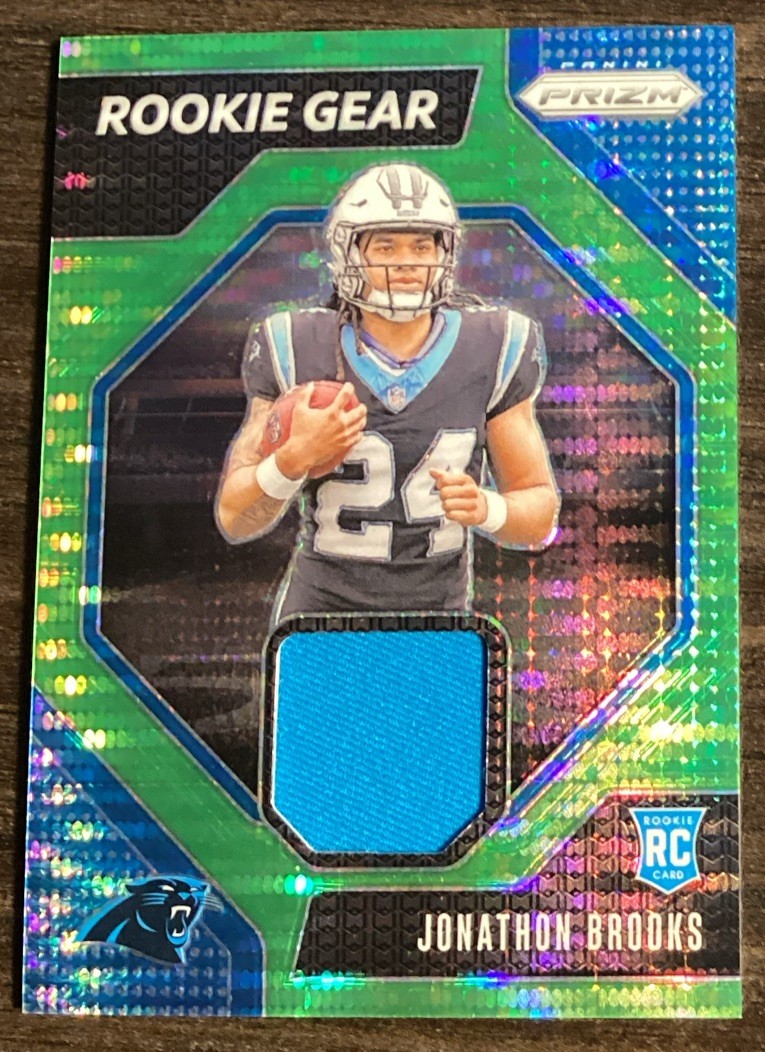 2024 Panini Prizm - Rookie Gear Neon Green Pulsar Prizm #RG-JBS Jonathon Brooks