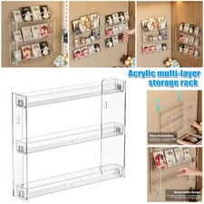 3 Tier Wall Floating Shelf Set DIY Mount Storage Book Acrylic Display Rack