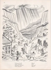 The New Yorker Original Magazine Print Hudson River School Art Cartoon 1980