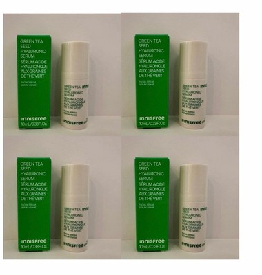 4  Innisfree Green Tea Hyaluronic Acid Serum .33 oz NEW IN BOX Exp 8/2027