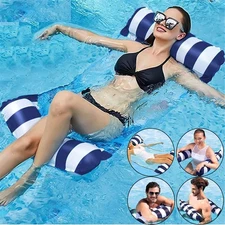 Inflatable Floating Pool Beach Hammock Lounge Chair Water Swimming Floating Bed