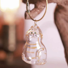 Ginger Cat Keychain Pendant Backpack Siamese Calico Hair Storage Box Hanging Pet