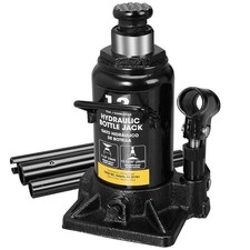 12 Ton (24,000 lb) Capacity Hydraulic Stubby Low Profile Welded Bottle Jack