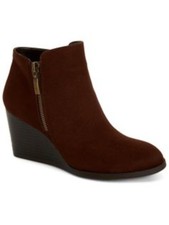 STYLE & COMPANY Womens Brown Cushioned Round Toe Wedge Zip-Up Booties 7.5