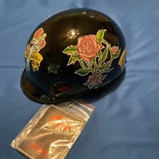 RODIA  RHEDX LADY RIDER ROSE HALF HELMET, DOT APPROVED,Size XL 61-62