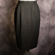 Vintage Size 10 Black Wool Skirt
