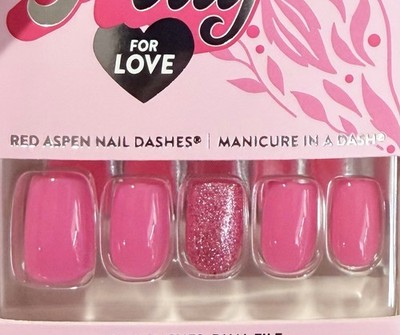 Red Aspen Valentine s Day Short Coffin Pink Glitter Mix Kiss & Tell, Paige  