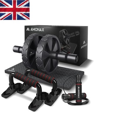 Core Workout Set: Convertible Ab Roller, Liegestützstangen & Springseil für Zuhause