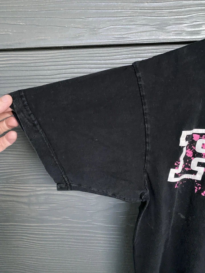 Camiseta De Colección Y2K Monster Energy Fox Racing Motocross Rosa Logo Negra Para Hombre Grande Foto 3 de 4