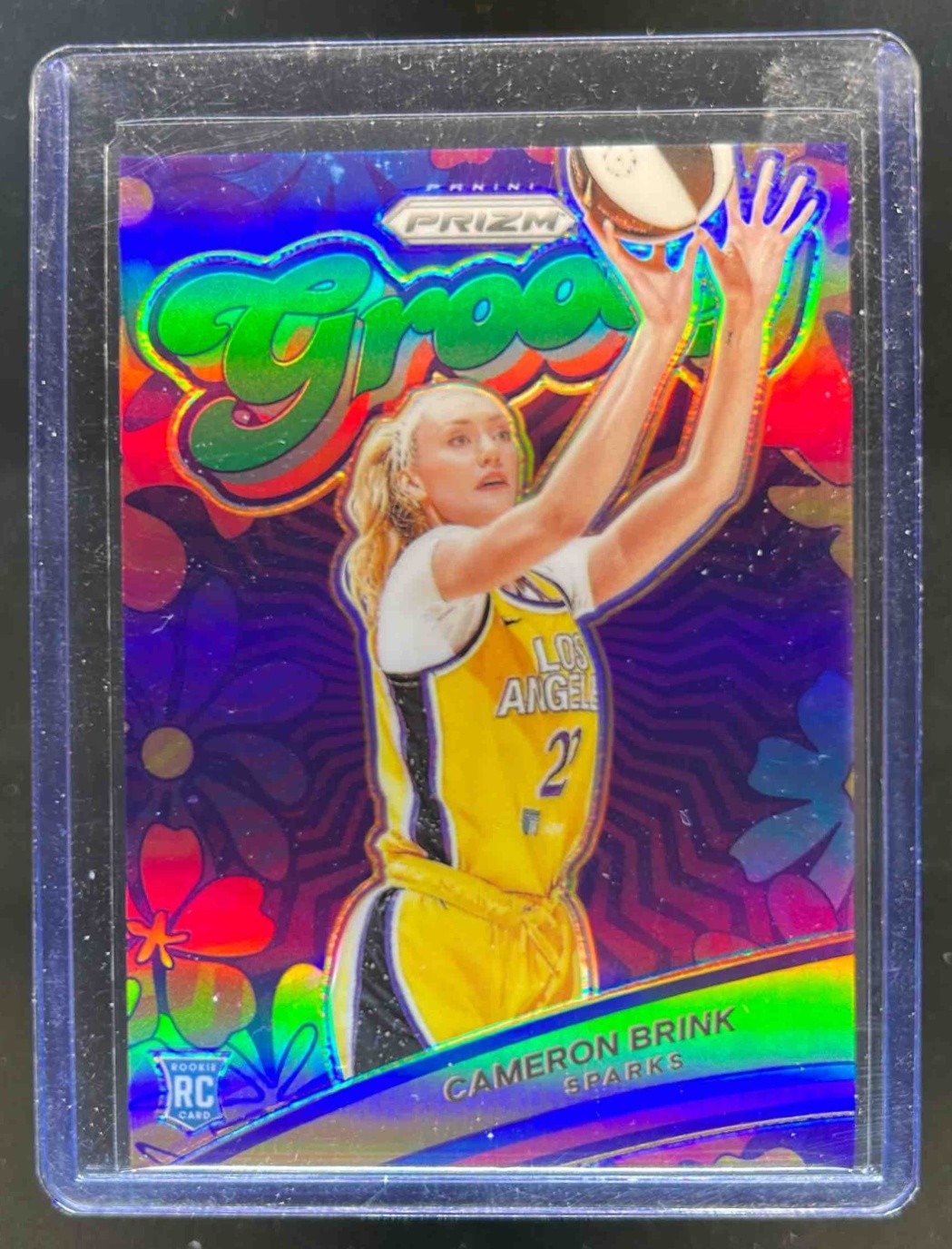 2024 Panini WNBA Prizm Cameron Brink Groovy RC Green Rookie #7 Sparks
