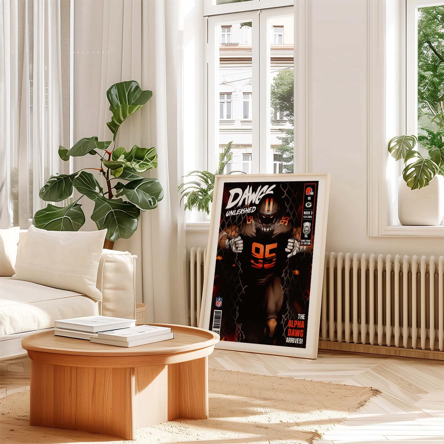 Cleveland Browns football Football Dawgs Unleashed #95 Poster Print Art Framed