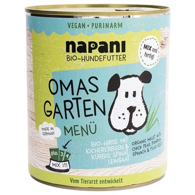 napani Nassfutter-Menü Omas Garten 800 g, Hundefutter, UVP 7,20 EUR, NEU