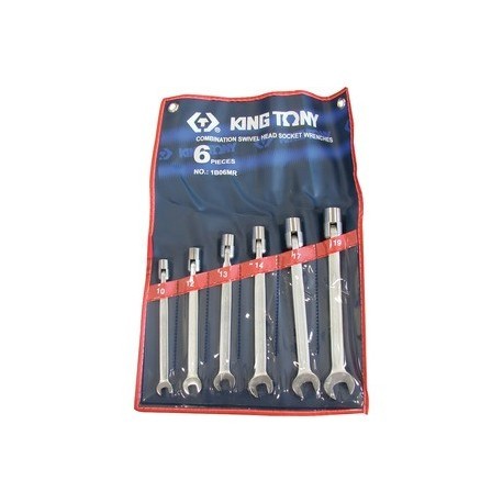 Clés à douille articulée métriques en trousse de 6 pièces pour mécanique 8 à 17mm