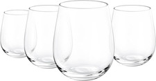 Unbreakable 18-ounce Acrylic Stemless Wine Glasses, set of 4 Clear