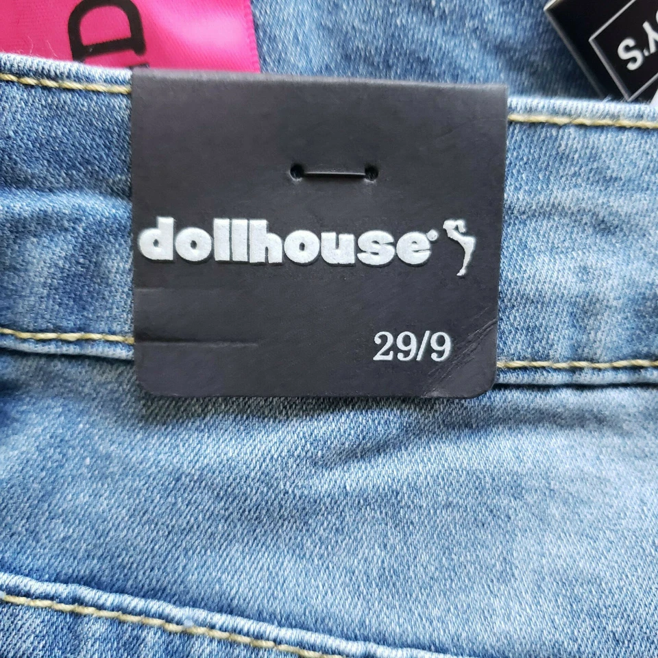 Pantalones Cortos de Denim para Mujer Dollhouse Junior 9 Cintura Alta Nuevos con Etiquetas Talla Rayas Arco Iris Foto 4 de 4
