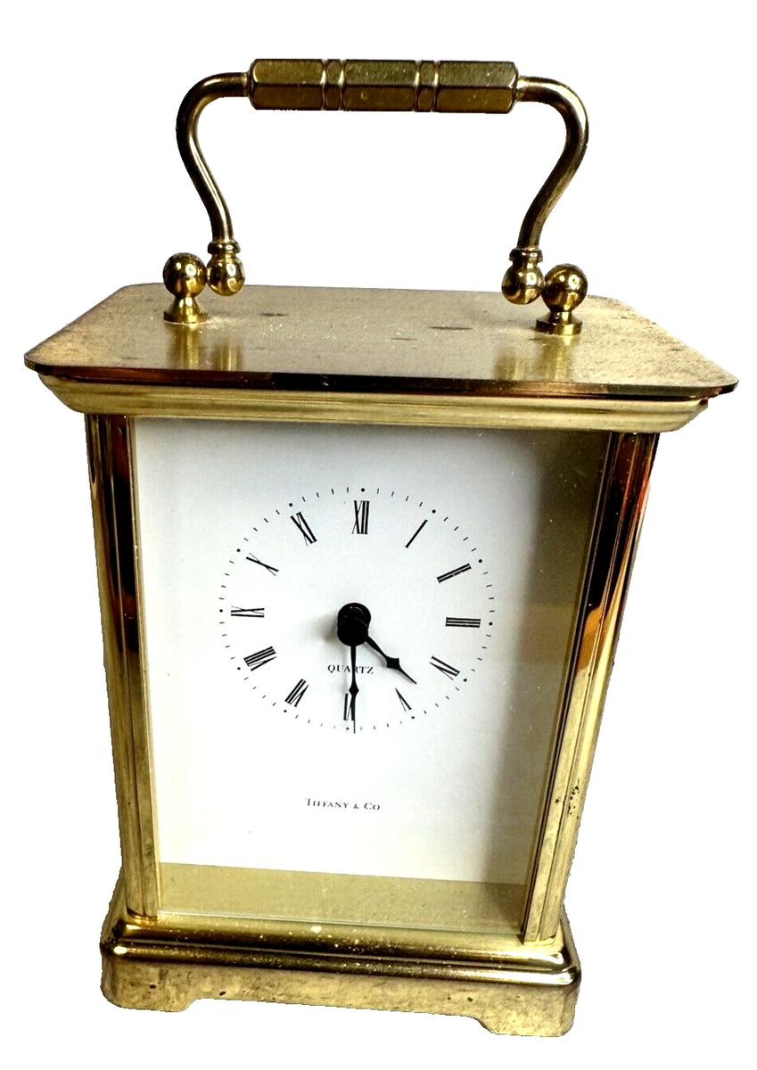 Vintage Tiffany & Co. Brass Quartz Battery Operated Carriage