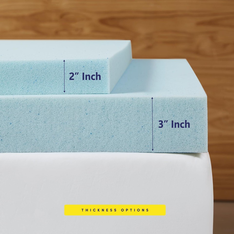 Twin Mattress Topper 2 Inch Infused Memory Foam Cooling Pad CertiPUR US