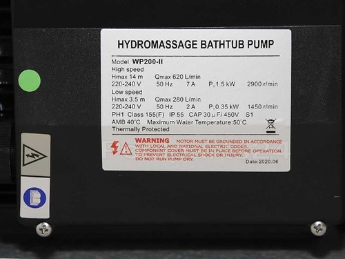 WP200-II, bomba de masaje de bañera de hidromasaje de dos etapas de 2 etapas bomba de chorro - Imagen 2 de 4