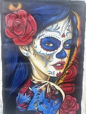 Original Colombian Oil Hand Painting Of Woman Beautiful One Of A Kind Signed Art