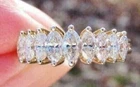 3Ct Marquise Cut Lab-Created Diamond Anniversary Ring 14K Yellow Gold Finish