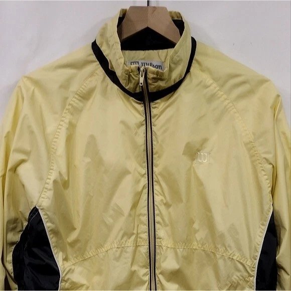 复古 Wilson 风衣夹克女式 L 黄色复古 90 年代 Y2K 休闲舒适 — 第 2/4 张图片