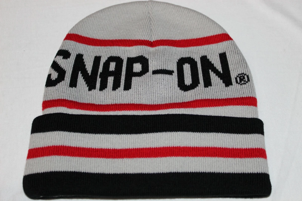 red grey and black beanie