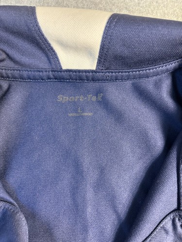 Sports Tek Polo Shirt Men's Large Blue Century Motors Golf Stretch Pullover Logo - Picture 2 of 7