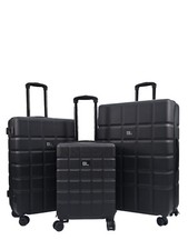 Black Hard Shell Classic Suitcase Set 8 Wheel Cabin Luggage Case Travel Bag
