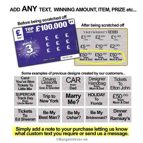 Simply Red Tickets as Prize Gift Surprise Reveal Scratch Card Personalised - Picture 4 of 14