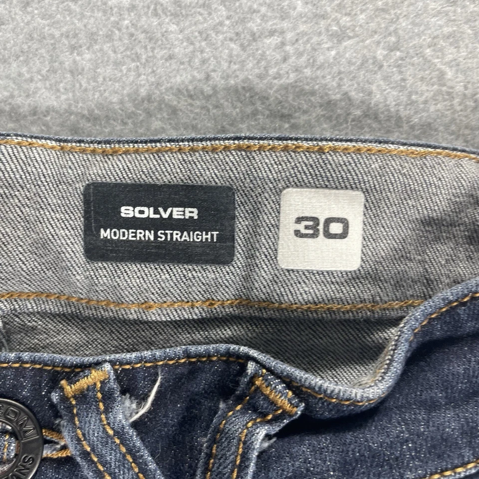 Volcom Jeans Straight Denim Mens Solver Modern Blue Stretch 29X27-Acual Size - Image 3 of 4