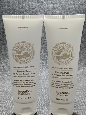 Lot of 2 Tweak-d Restore Pure All-Purpose Rescue Cream 3 oz. UNSCENTED  - NWOB