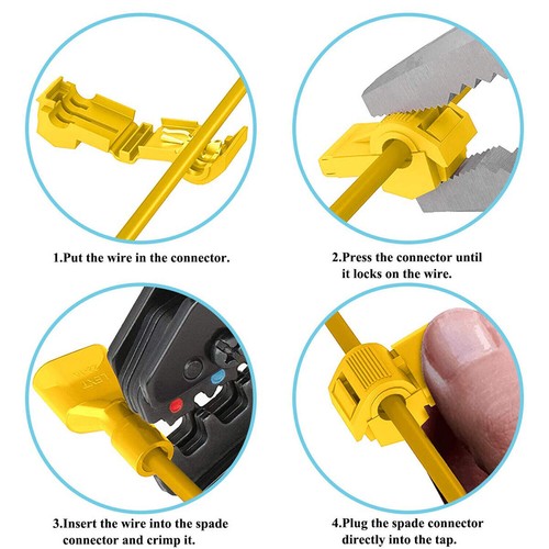 240/60pcs T-Taps Wire Connector Kit Quick Splice Terminals Insulated Crimp Cable - Picture 5 of 9