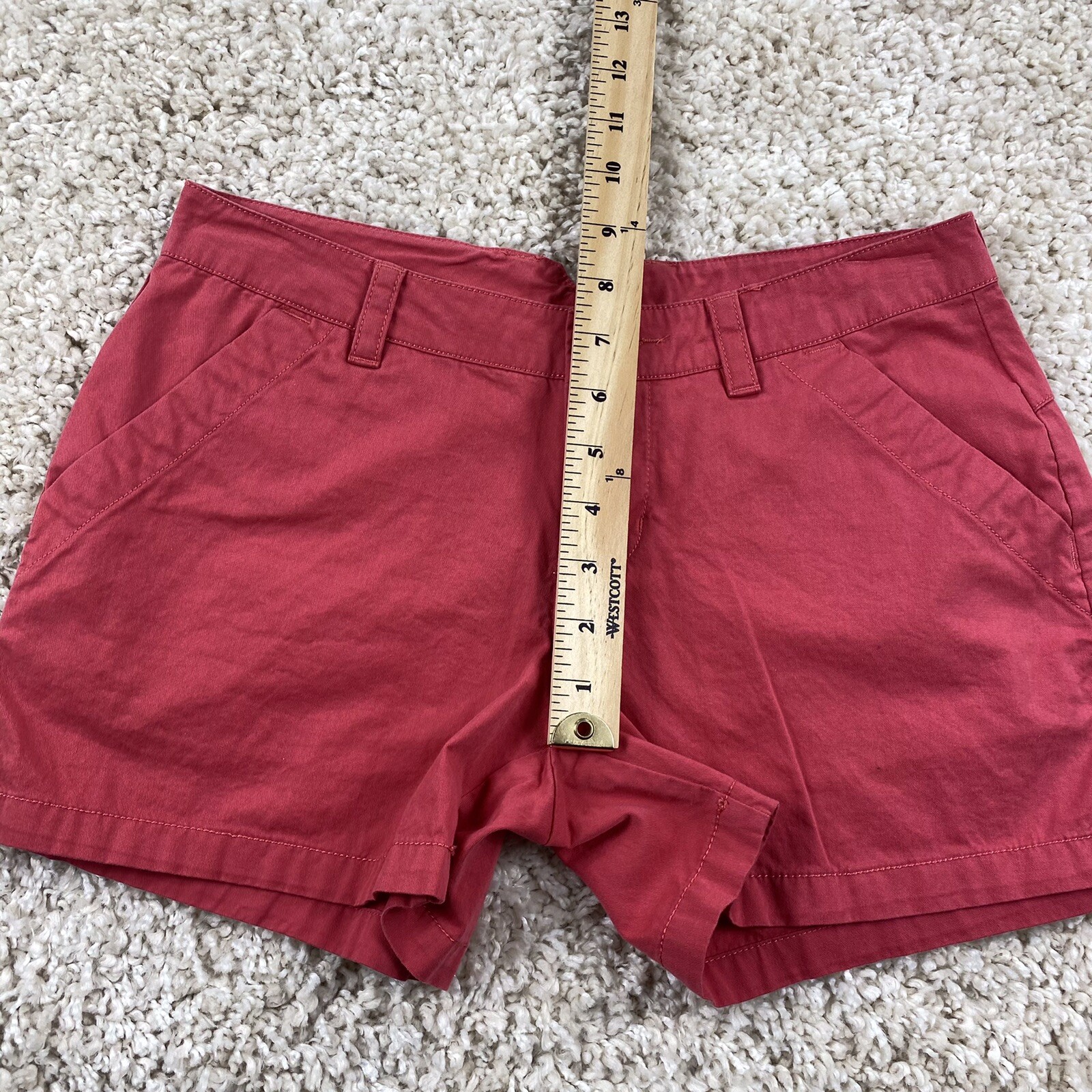 columbia womens size 2 solid red basic shorts - image 9