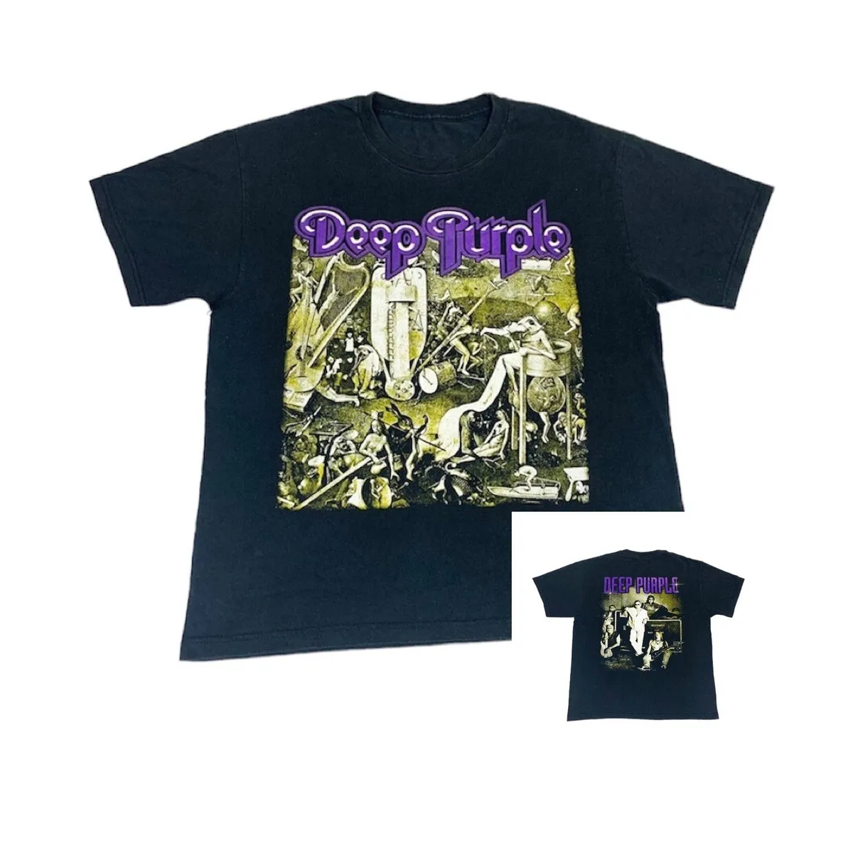 Vintage Deep Purple T-shirt Black Rock Band Music L