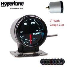 2" 52mm Turbo Boost Gauge Meter 30Psi 7 Color Tinted With Gauge Cup Mount holder