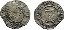 1596 Hungary Silver Denar- King Rudolph -Habsburg Dynasty; Virgin Mary