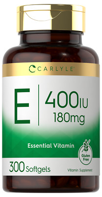 Vitamin E 400 iu | 180mg | 300 Softgels | Non-GMO & Gluten Free | by Carly