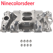 Polished Small Block Sbc Chevy 350 400 Dual Plane Intake Manifold 1956-1986 Polished Small Block Sbc Chevy 350 400 Dual Plane Intake Manifold 1956-1986