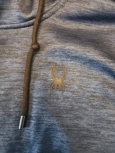 Spyder Active Proweb Hoodie Sweatshirt Zipper Arm Pocket Men L Blue - Picture 6 of 15