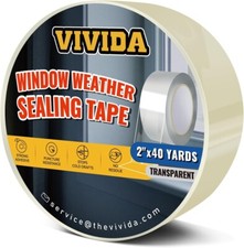 Transparent Window Weather Sealing Tape, 2 Inch x 40 Yards 120 Ft , Clear Win...