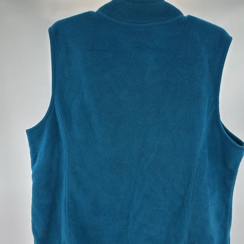 Karen Scott sport 1X gilet pile teal taglie forti tasche zip outdoor atletico - Foto 6 di 9