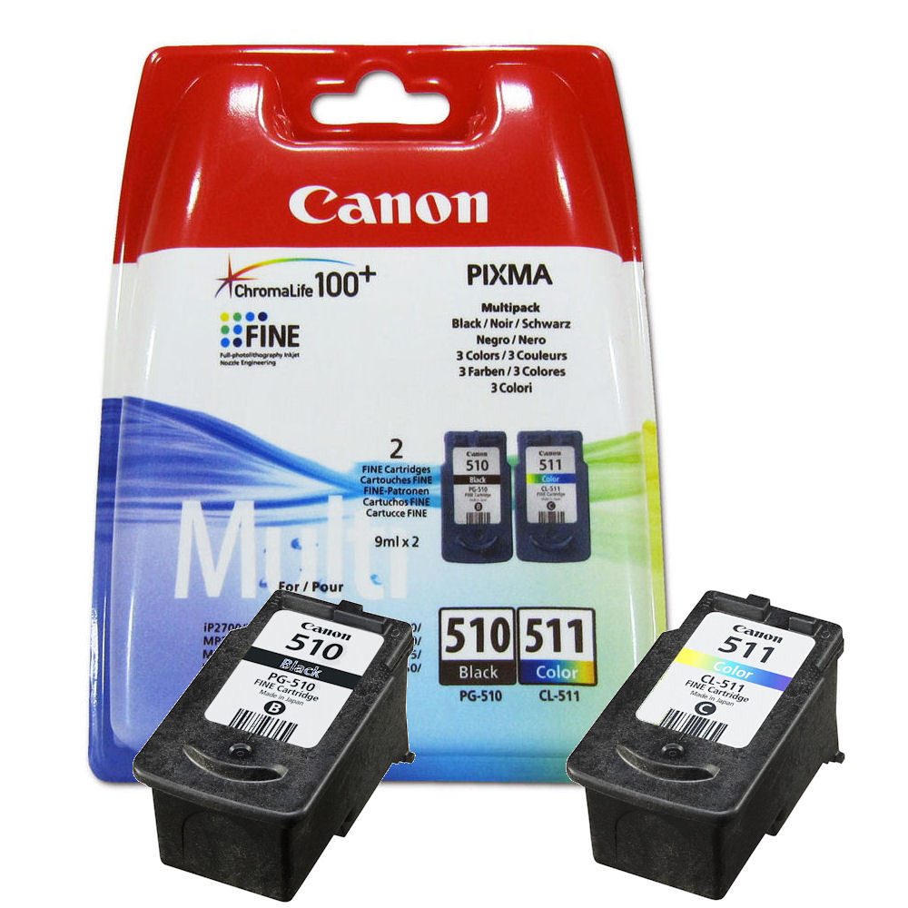 Genuine Canon PG-510 Black & CL-511 Colour Ink Cartridge For PIXMA MX360