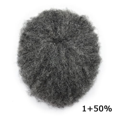 Afro Toupee for Black Men French Lace Afro Weave Kinky Curly Mens Wig Hair Units - Picture 28 of 54